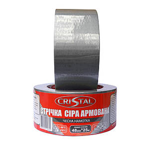 Стрічка армована CRISTAL 48 мм х 25 м сіра, фото 3