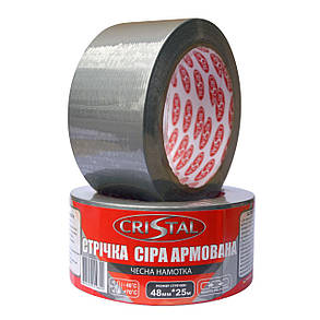 Стрічка армована CRISTAL 48 мм х 25 м сіра, фото 4