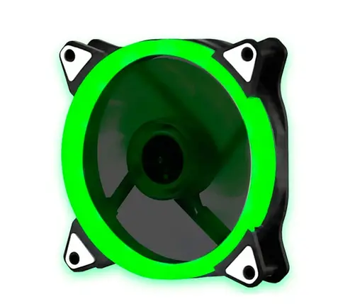 Кулер 12025 DC sleeve fan 3pin + 4pin - 120*120*25мм, 12V, 1100об/хв, Green, фото 1