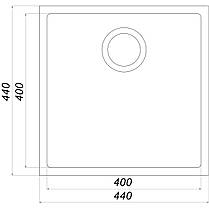 Гранітна мийка Globus Lux AMMER чорний 440 х 440 мм — А0002, фото 6