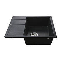 Гранітна мийка Globus Lux ONE графіт 650х500 мм-А0001, фото 5