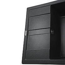 Гранітна мийка Globus Lux ONE графіт 650х500 мм-А0001, фото 6
