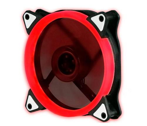 Кулер 12025 DC sleeve fan 3pin + 4pin - 120*120*25мм, 12V, 1100об/хв, Red, фото 1