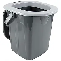 Відро-туалет Bo-Camp Portable Toilet Square Grey | Компактний мобільний портативний біотуалет для кемпінгу та подорожей, 20 л, фото 3