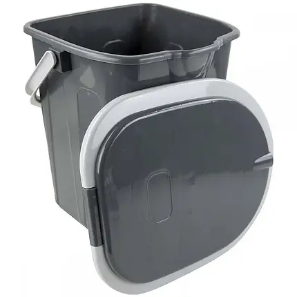 Відро-туалет Bo-Camp Portable Toilet Square Grey | Компактний мобільний портативний біотуалет для кемпінгу та подорожей, 20 л, фото 1