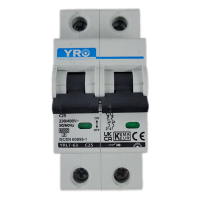 Автоматичний вимикач YRL7-63 AC Circuit Breaker 6KA 2P 230Vac 16A