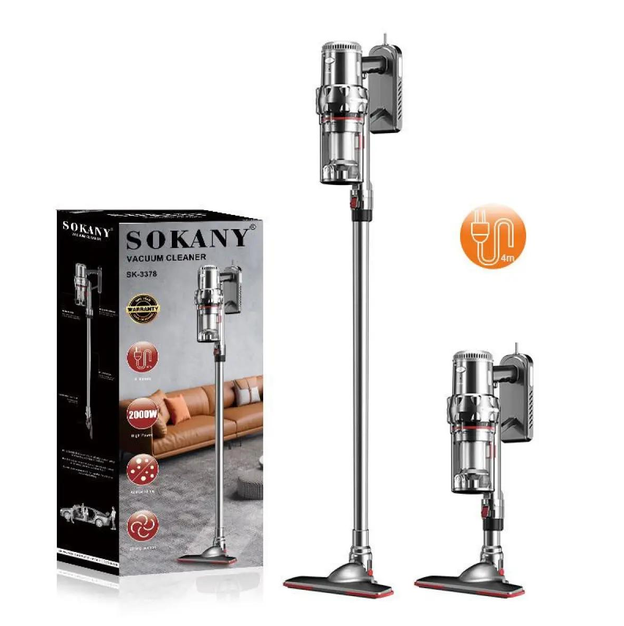 Вертикальний вакуумний пилосос для дому Sokany SK-3378 пилосос для килимів, плитки, щілин, меблів, автомобіля 1.1l 2000W, фото 1
