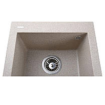 Гранітна мийка Globus Lux LAMA мигдаль 410х500 мм-А0008, фото 5