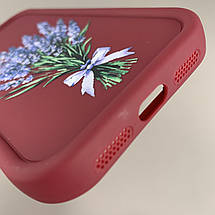 Чохол для Apple iPhone 11 чохол з високими бортами з принтом лаванди на айфон 11 бордовий q06u, фото 4