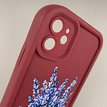 Чохол для Apple iPhone 11 чохол з високими бортами з принтом лаванди на айфон 11 бордовий q06u, фото 3