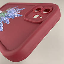 Чохол для Apple iPhone 11 чохол з високими бортами з принтом лаванди на айфон 11 бордовий q06u, фото 5