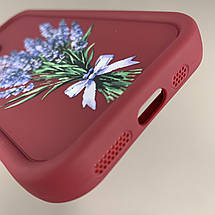 Чохол для Apple iPhone 11 Pro чохол з високими бортами з принтом лаванди на айфон 11 про бордовий q06u, фото 4
