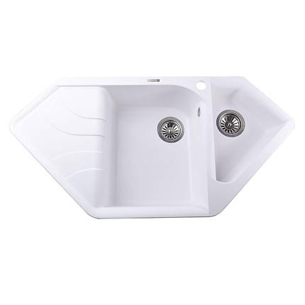 Гранітна мийка Globus Lux GARDA білий 1000х500 мм-А0007, фото 1