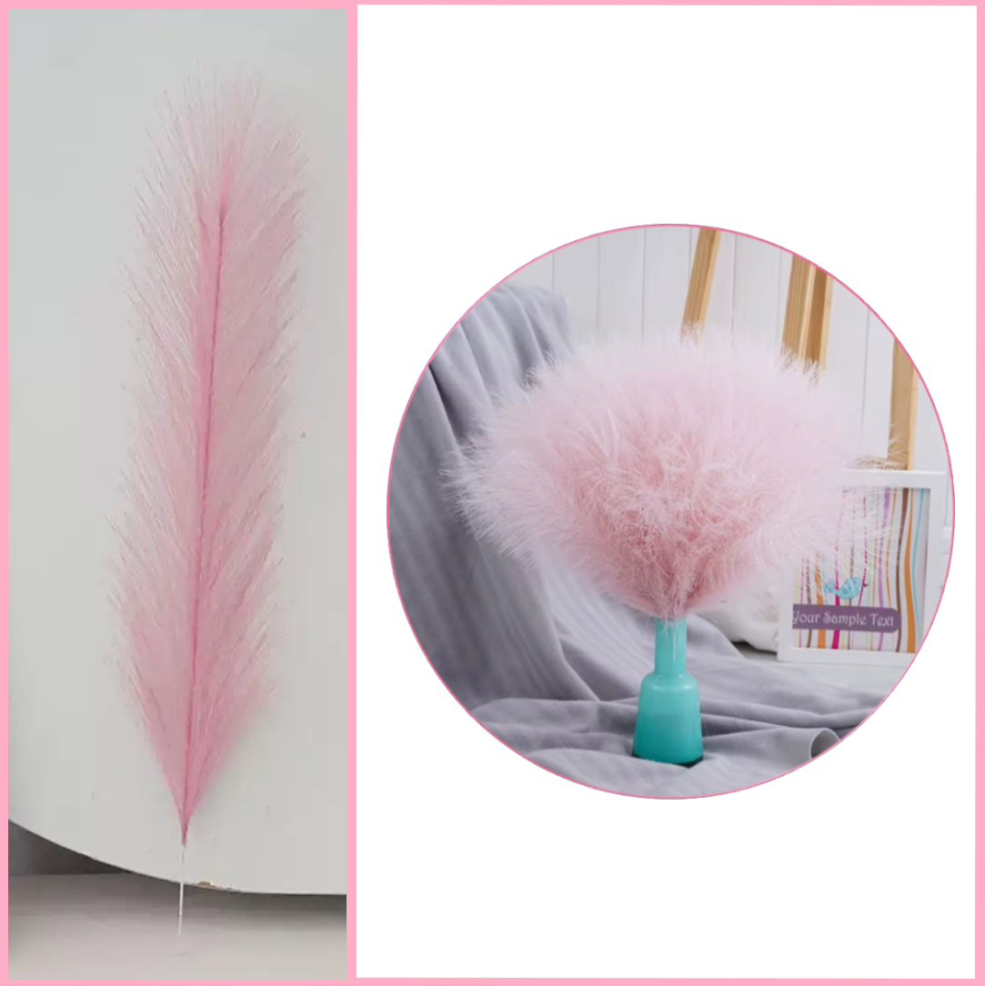 Пампасна трава, гілочка штучна, колір рожевий