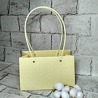 Сумочка для квітів флористична сумка для букетів прямокутна Жовта 22х10,5х13,5 см U06-10-3