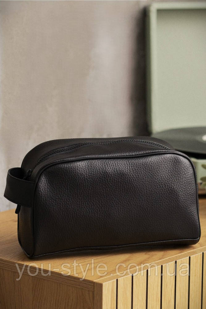 Шкіряна косметичка дорожна сумка несесер Without Cosmetic Сrocodile black