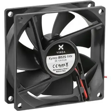 Кулер для корпусу Vinga 8025 1 80 мм 1500RPM пластик 18dB 4pin (Molex) 80 х 80 х 25 мм, фото 1