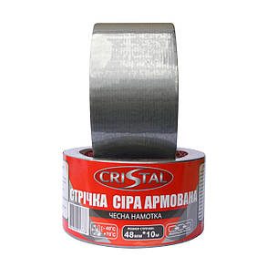 Стрічка армована CRISTAL 48 мм х 10 м сіра, фото 3