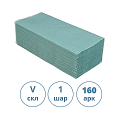 Рушник паперовий в диспенсер зелений V додавання 160 аркушів 1сл 20пачок/скринька WS 0528