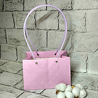 Сумочка для квітів флористична сумка для букетів прямокутна Рожева 18х9,5х12 см U06-12-3