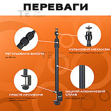 Настільна стійка Jmary MT-49 штатив для телефону на стіл штатив для зйомки зверху для фотоапарата камери, фото 5