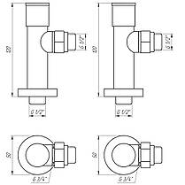 !Набір Кран вентильний кутовий з американкою SOLOMON LUX 1/2" WHITE 7777 (1уп.), фото 5