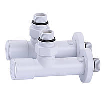 !Набір Кран вентильний кутовий з американкою SOLOMON LUX 1/2" WHITE 7777 (1уп.), фото 2