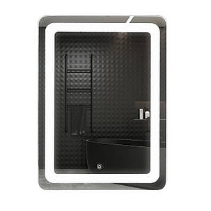 Зеркало UNIO MRR-04 SQR-RA-S 600 x 800 mm LED FL с сенсором, фото 3