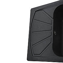Гранітна мийка Globus Lux TANA графіт 650х500 мм-А0001, фото 6