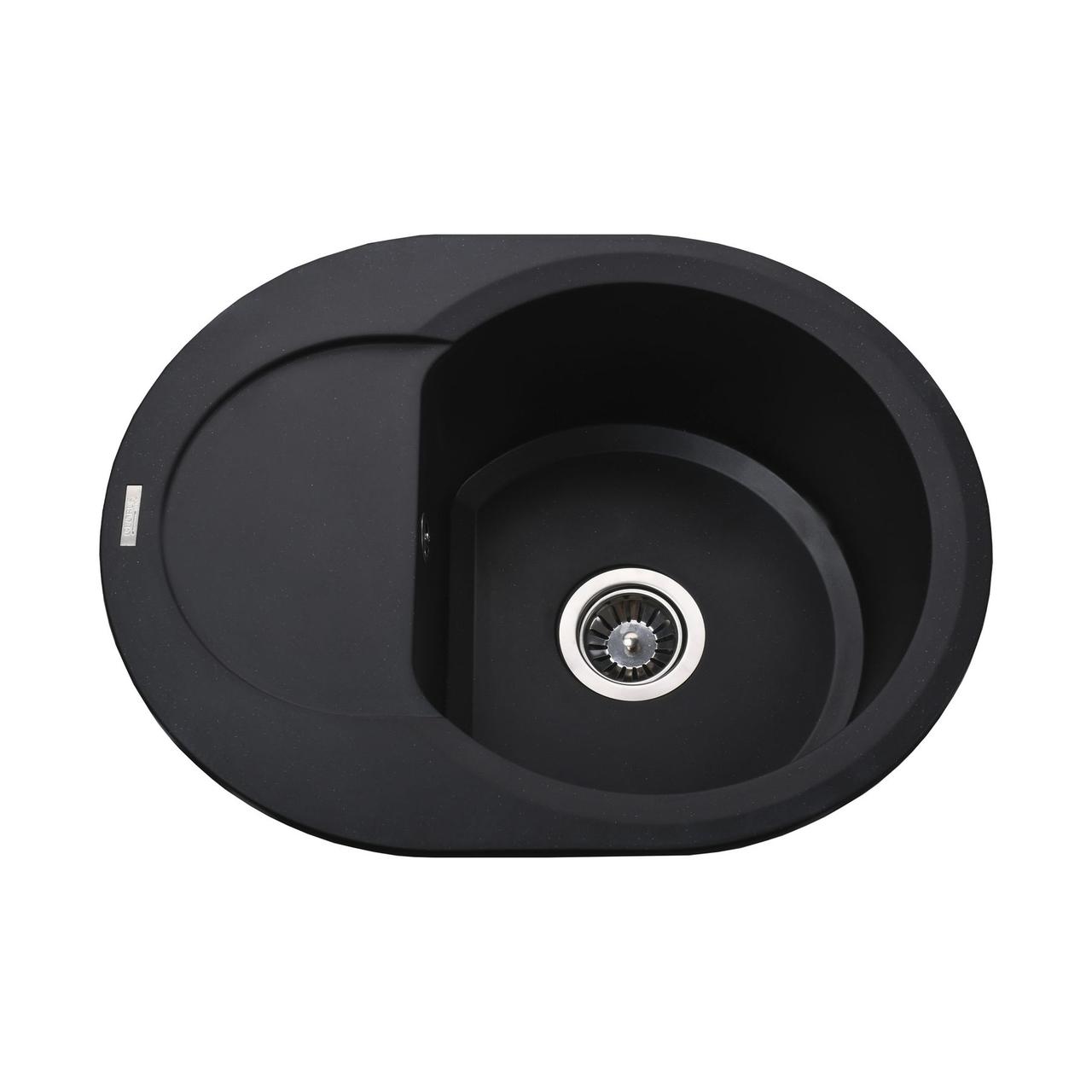 Гранітна мийка Globus Lux MORAINE чорний 600х470 мм-А0001