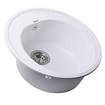 Гранітна мийка Globus Lux MARTIN білий 510 мм-А0007, фото 4