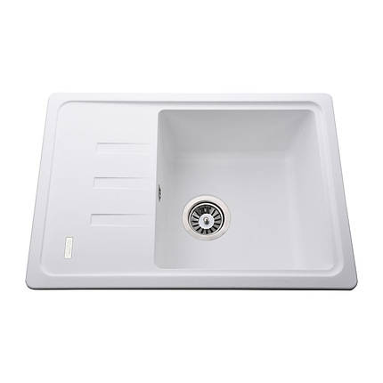Гранітна мийка Globus Lux MONO білий 620х435 мм-А0007, фото 1