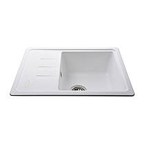 Гранітна мийка Globus Lux MONO білий 620х435 мм-А0007, фото 5