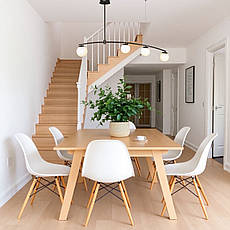 Чорна сучасна люстра на 4 білих плафони (52-9827-4 BK+WH), фото 3