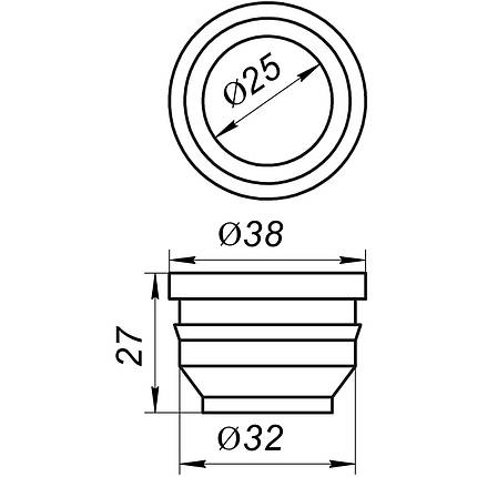 Редукція гумова VSplast 32/25 (чорна), фото 3