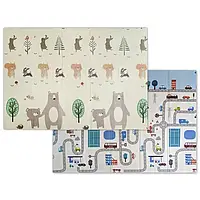 Дитячий розвивальний двосторонній термокилимок "Дорога Ліс" розміром 150×180×0,8 см функціональний килим.qwr