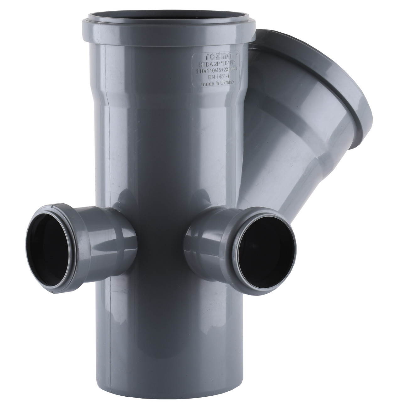 Хрестовина VSplast 2пл перех 110х110х45°+2 (50х90°) (відведення зліва та ззаду)