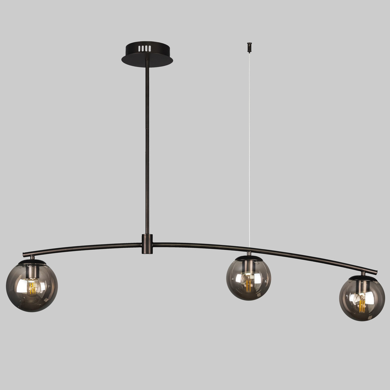 Чорна сучасна люстра на 3 чорних плафони (52-9827-3 BK+BK)