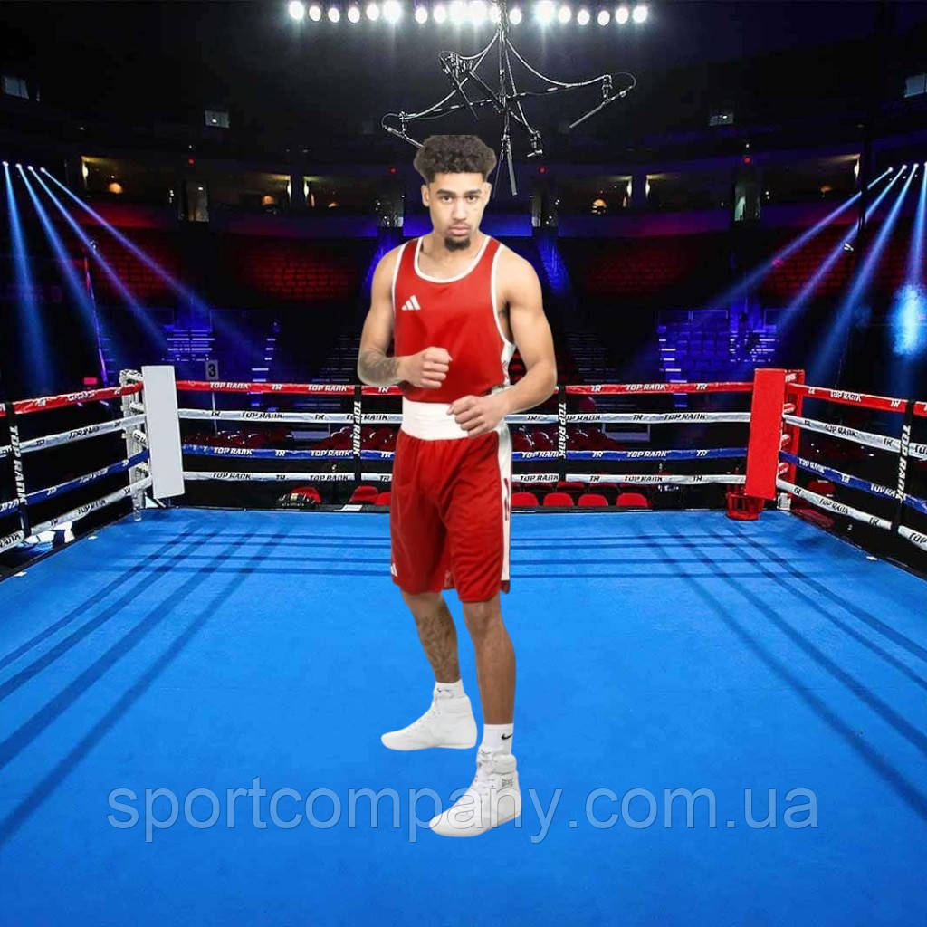 Боксерська форма Adidas червона для боксу змагань тренувань спортивний чоловічий повний одяг боксера