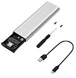 Карман для SSD M2 NGFF USB3.1 - Type-C SATA, B key. Сріблястий, фото 3