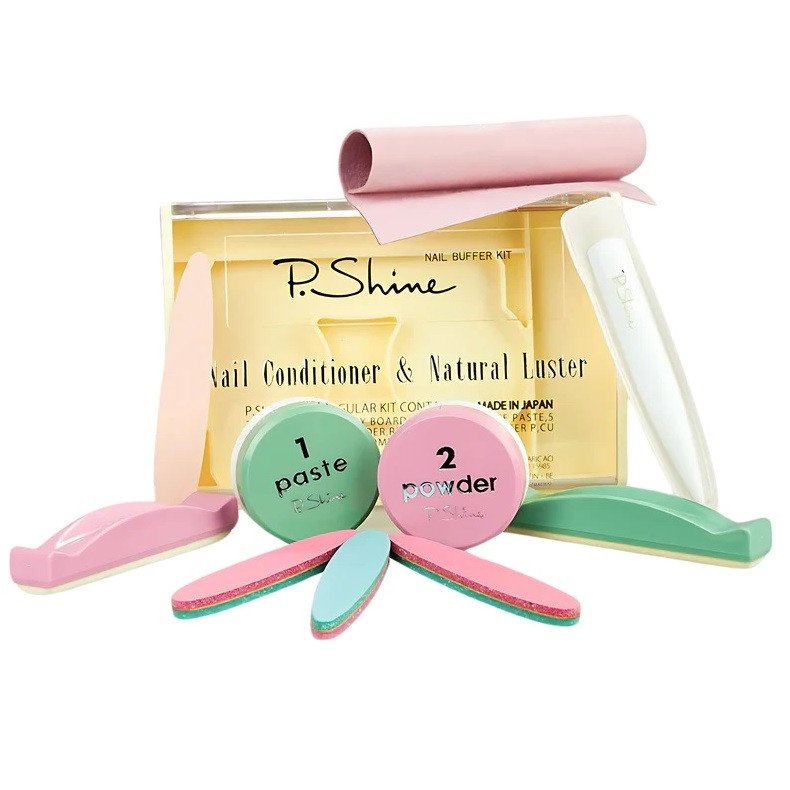Набір для сяючого японського манікюру P.Shine Japan Nail Buffer Kit 9 предметів (4562239732443)