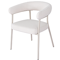 Обідній стильний стілець з м'яким сидінням і округлою спинкою M-230 Тапіока Мохер ніжки кремові Vetromebel