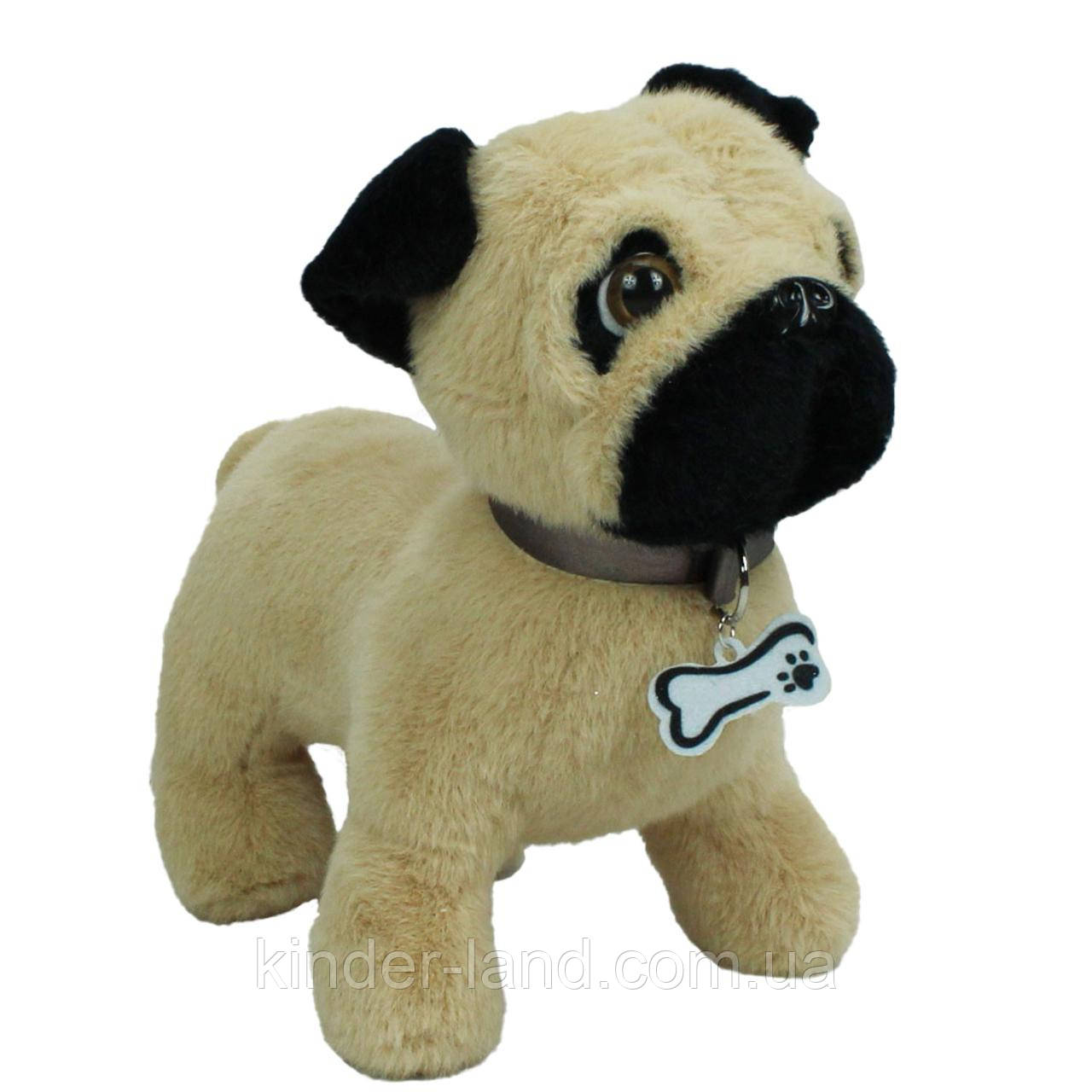 М’яка іграшка, собака Мопс, 25 см, фото 1