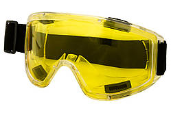 Окуляри-напівмаска закриті Mastertool Anti-Scratch жовті (82-0402)