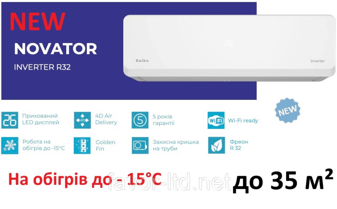 NRSK-H12NVR/NRSK-H12INVR / DAIKO NOVATOR INVERTER R32 -15, фото 1
