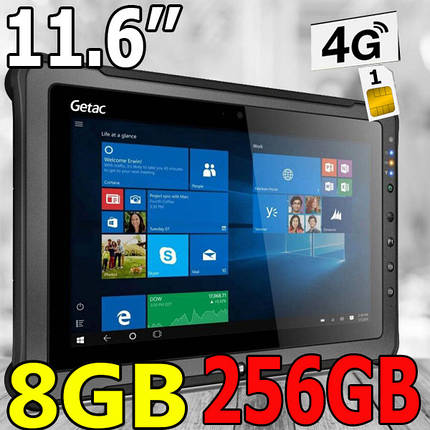 Захищений планшет Getac F110 G4 Rugged Tablet 11.6'' Intel Core i5-7200U 8GB /256GB два АКБ + Підтримка сім, фото 1