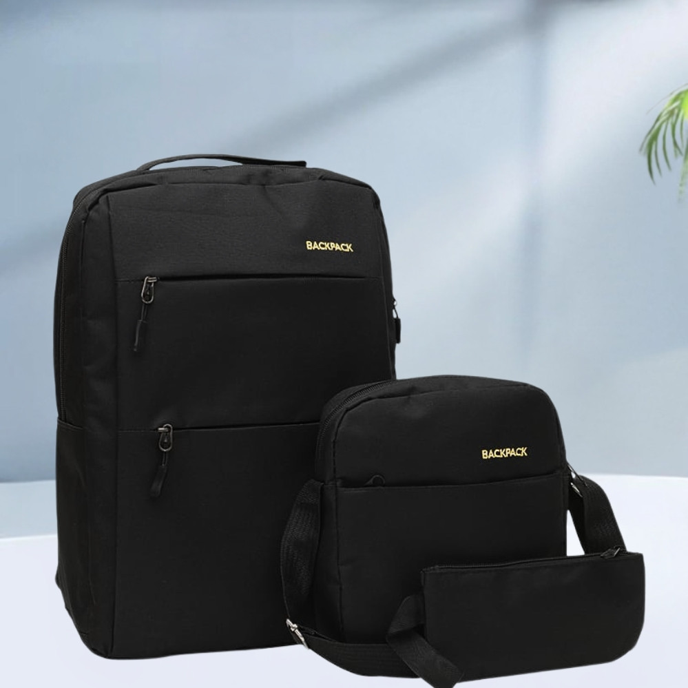 Міський рюкзак BACKPACK з сумкою та гаманцем дорожній комплект 3в1 багатофункціональний