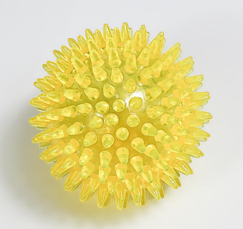 М`яч із шипами для собак з пискавкою, 11 см (жовтий)