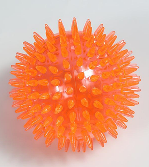 М`яч із шипами для собак з пискавкою, 5,5 см (помаранчевий)