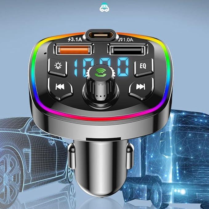 Автомобільний зарядний пристрій Q7 Bluetooth з двома портами USB PD, зарядка MP3 з FM-передавачем